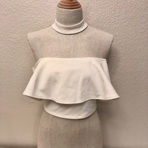 Off the shoulder crop top with attached choker